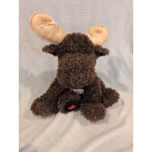 Canada Olympic Team Moose Plush Stuffed Animal Brown Red Scarf Maple Leaf